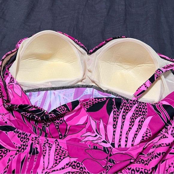 TROPICAL ESCAPE cocao wave Pink Swim Tankini - Picture 4 of 13